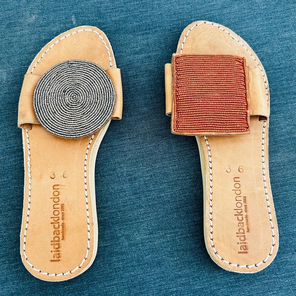 Unique Handmade Leather Slides - Picture 1 of 5